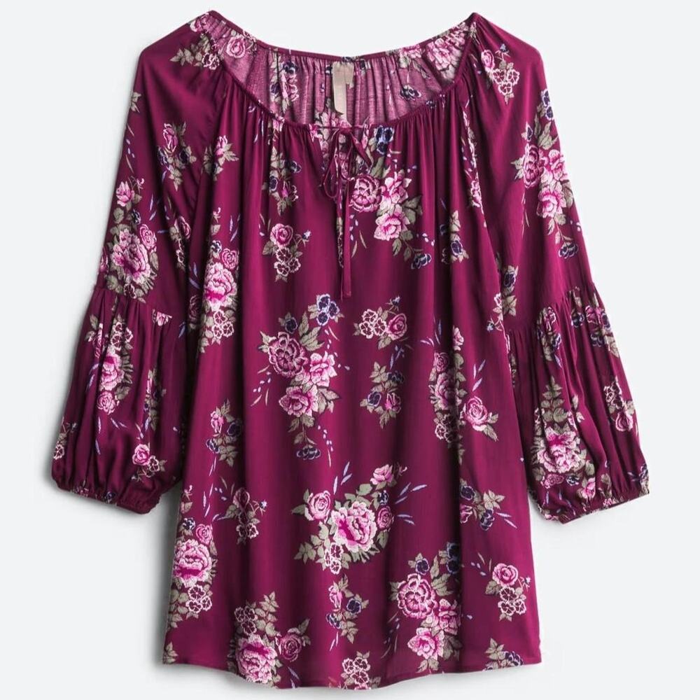 Brina & Em floral feminine peasant blouse XXL